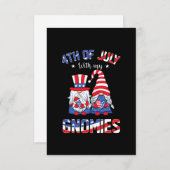 4. Juli mit meinen Gnomen Patriotic Gnome RSVP Karte (Vorne/Hinten)