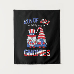 4. Juli mit meinen Gnomen Patriotic Gnome Wandteppich