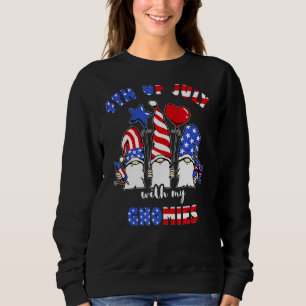 4. Juli mit meinen Gnomen USA Zwerg American Fla Sweatshirt