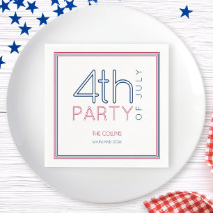 4. Juli Modernes Family Wiedersehen Summer Party Serviette