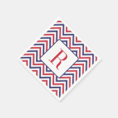 4. Juli Monogram Party Red White and Blue Serviette (Ecke)