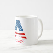 4. Juli Monogramm Personalisierte Kaffee-Tasse Kaffeetasse (VorderseiteRechts)
