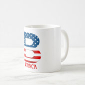 4. Juli Monogramm Personalisierte Kaffee-Tasse Kaffeetasse (VorderseiteRechts)
