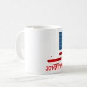 4. Juli Monogramm Personalisierte Kaffee-Tasse Kaffeetasse (Vorderseite Links)