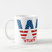4. Juli Monogramm Personalisierte Kaffee-Tasse Kaffeetasse (Links)