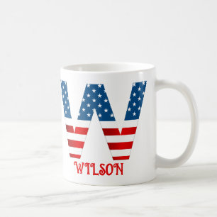 4. Juli Monogramm Personalisierte Kaffee-Tasse Kaffeetasse