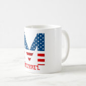 4. Juli Monogramm Personalisierte Kaffee-Tasse Kaffeetasse (VorderseiteRechts)
