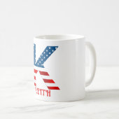 4. Juli Monogramm Personalisierte Kaffee-Tasse Kaffeetasse (VorderseiteRechts)