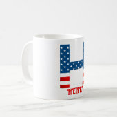 4. Juli Monogramm Personalisierte Kaffee-Tasse Kaffeetasse (Vorderseite Links)