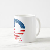 4. Juli Monogramm Personalisierte Kaffee-Tasse Kaffeetasse (VorderseiteRechts)