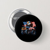 4. Juli Monster Truck Bald Eagle American Flag Button (Vorne & Hinten)