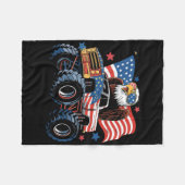 4. Juli Monster Truck Bald Eagle American Flag Fleecedecke (Vorderseite (Horizontal))