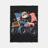 4. Juli Monster Truck Bald Eagle American Flag Fleecedecke (Vorderseite)
