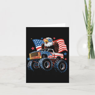4. Juli Monster Truck Bald Eagle American Flag Karte