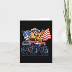 4. Juli Monster Truck Hot Dog American Flag Karte