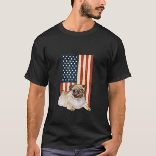 4. Juli Mops American Flag Patriotic Dog Lover T-Shirt