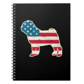 4. Juli Mops Hund American Flag USA Notizblock (Vorderseite)