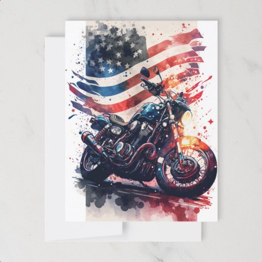 4. Juli Motorrad-Postkarte Postkarte