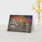 4. Juli Mount Rushmore Humor mit Feuerwerk Karte (Gelbe Blume)