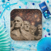 4. Juli Mount Rushmore Humor mit Feuerwerk Pappteller (Party)