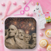 4. Juli Mount Rushmore Humor mit Feuerwerk Pappteller (Party)