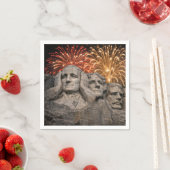 4. Juli Mount Rushmore Humor mit Feuerwerk Serviette (Beispiel)