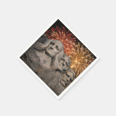 4. Juli Mount Rushmore Humor mit Feuerwerk Serviette (Ecke)