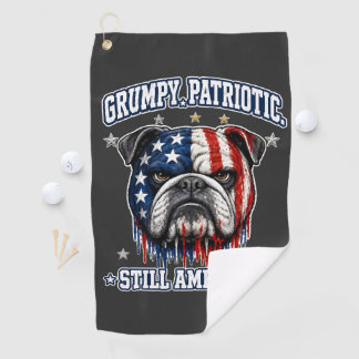 4. Juli mürrisches patriotisches Bulldogge Golfhan Golfhandtuch