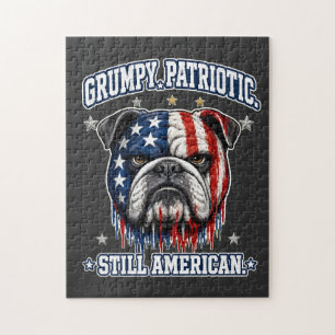 4. Juli mürrisches patriotisches Bulldoggen-Puzzle Puzzle