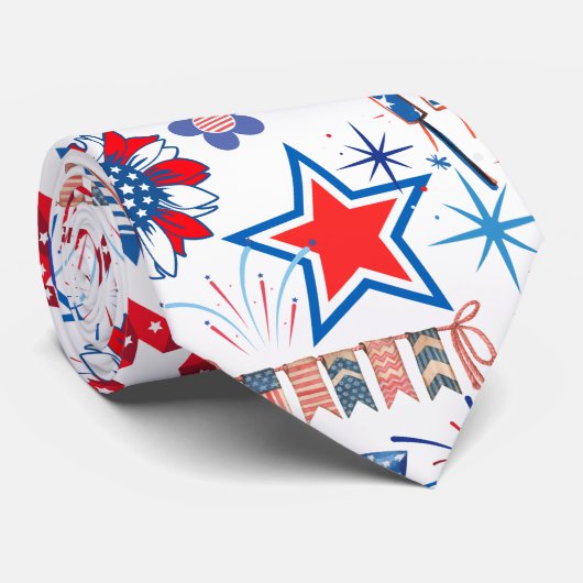 4. Juli Muster 01x4 Krawatte (Gerollt)