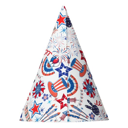 4. Juli Muster 01x4 Partyhütchen (Rückseite)