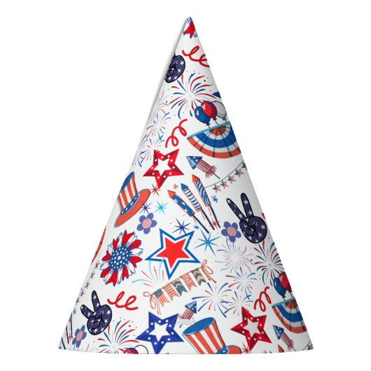 4. Juli Muster 01x4 Partyhütchen (Links)