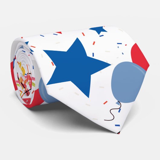 4. Juli Muster 04x4 Krawatte (Gerollt)