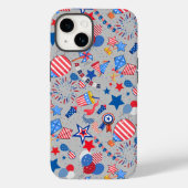 4. Juli Muster 04x4 LGrey BG Case-Mate iPhone Hülle (Rückseite)