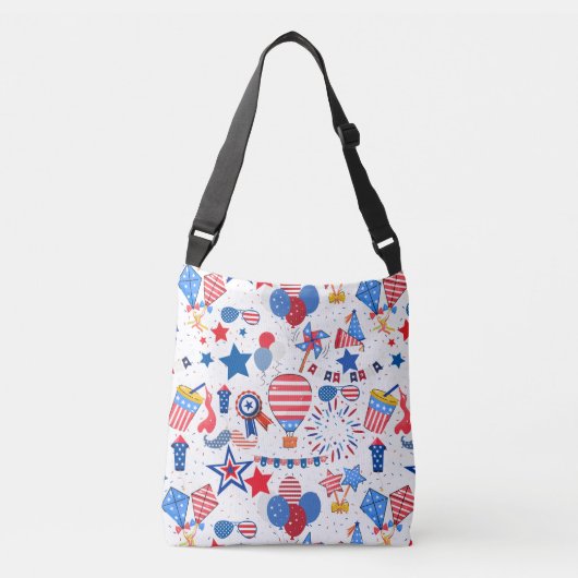 4. Juli Muster 04x4 Tragetaschen Mit Langen Trägern (Vorderseite)