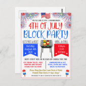 4. Juli Nachbarschafts-Block-Party laden Postkarte (Vorne/Hinten)