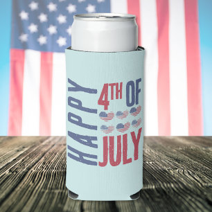 4. Juli Niedlich Patriotisch USA Amerikanische Fla Selters Dosenkühler