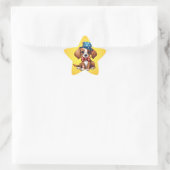 4. Juli Niedlicher Welpen-Hund-71009 Stern-Aufkleber (Tasche)
