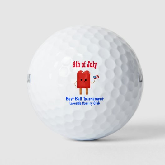 4. Juli Niedliches Patriotisches Turnier Outing Golfball (Vorderseite)