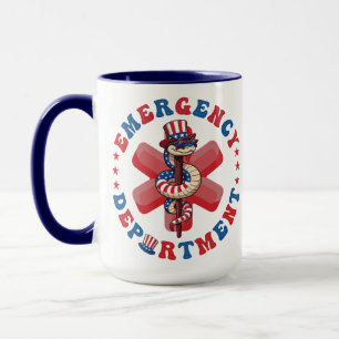 4. Juli Notaufnahme Patriotische Notaufnahme Tasse