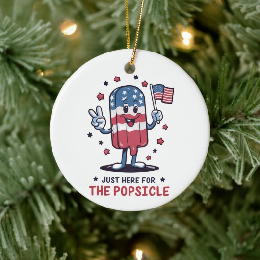 4. Juli nur hier für den Popsikel Patriotic Keramik Ornament (Baum)