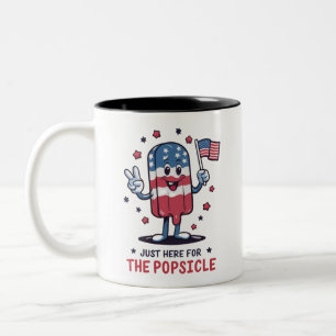4. Juli Nur Hier Für Die Popsicle Patriotisch Zweifarbige Tasse
