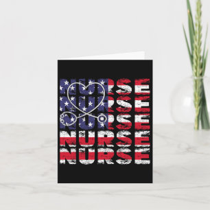 4. Juli Nurse American Flag Nursing Usa Patrio Karte