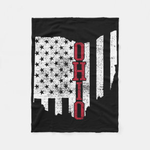 4. Juli Ohio US Flag Staaten Vintag Fleecedecke