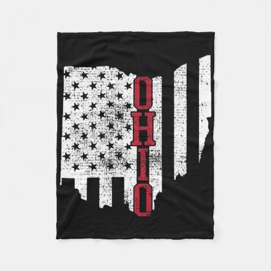 4. Juli Ohio US Flag Staaten Vintag Fleecedecke (Vorderseite)