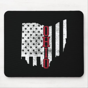 4. Juli Ohio US Flag Staaten Vintag Mousepad