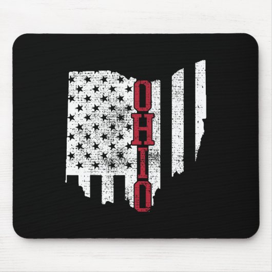 4. Juli Ohio US Flag Staaten Vintag Mousepad (Vorne)