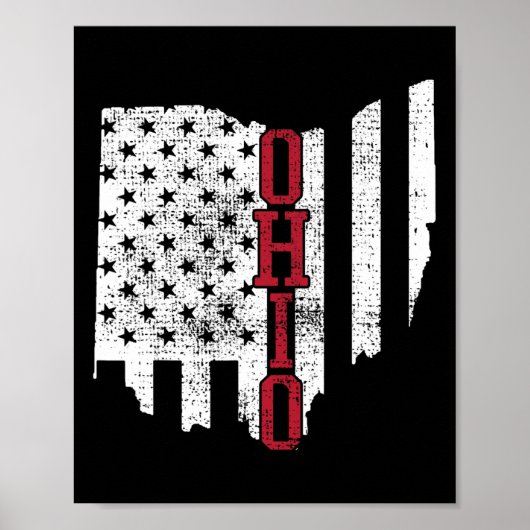 4. Juli Ohio US Flag Staaten Vintag Poster (Vorne)