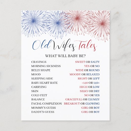 4. Juli Old Wifes Tales Spiel. (Vorderseite)