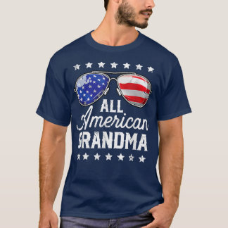 4. Juli Oma American Flag Familie Matching  T-Shirt